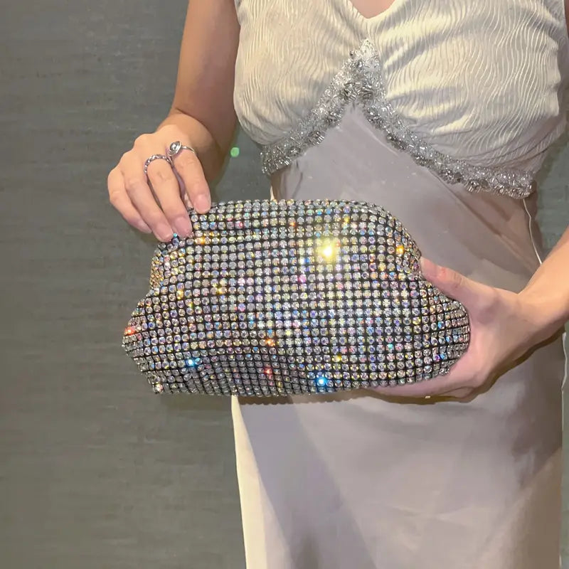 Luxury Women’s Party Acrylic Clutch Bag - Rhinestone Crossbody Evening Bag for Weddings, Proms, and Special Occasions