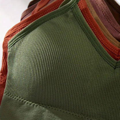 5 Sets Solid Ribbed Lingerie Set - Comfortable Women’s Cami Bra and Panties Collection