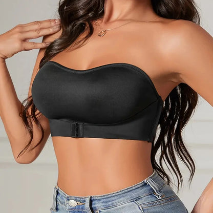 Breathable Strapless Bandeau Bra - Comfortable Women’s Seamless Strapless Bra for Everyday Wear