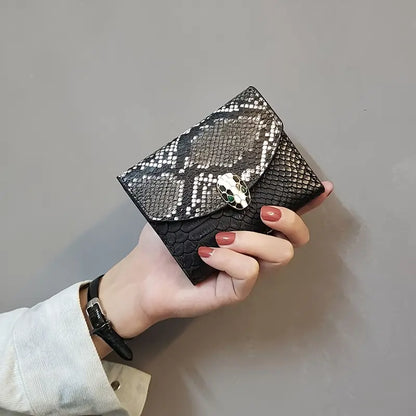 Snakeskin Trifold Wallet for Women