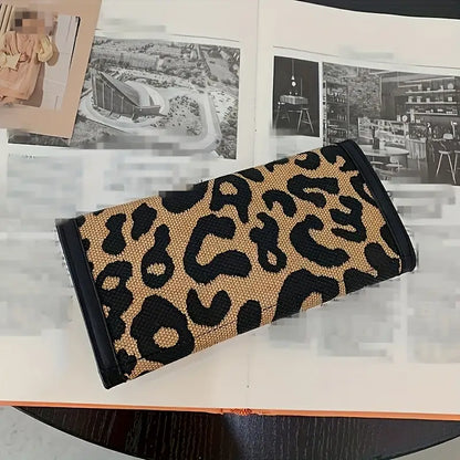 Stylish Leopard Print Wallet – Trendy Women’s Compact Purse with Card Slots