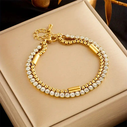 Double Chain Bracelet – Elegant Layered Bracelet for Women in Gold and Silver
