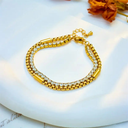 Double Chain Bracelet – Elegant Layered Bracelet for Women in Gold and Silver
