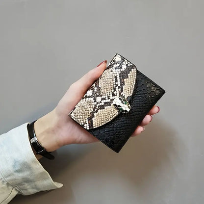 Snakeskin Trifold Wallet for Women