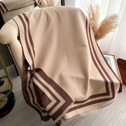 Color Block Jacquard Wrap – Stylish and Cozy Jacquard Woven Shawl for Women