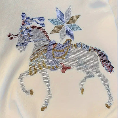 Animal Pattern Crew Neck Sweater - Casual Contrast Trim Short Sleeve Pullover for Women's Spring and Summer Clothing