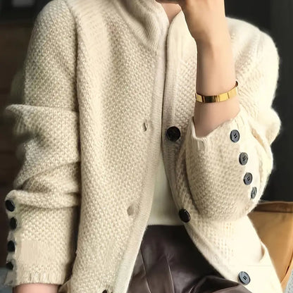 Button Front Long Sleeve Cardigan - Versatile Women’s Clothing for Spring and Fall