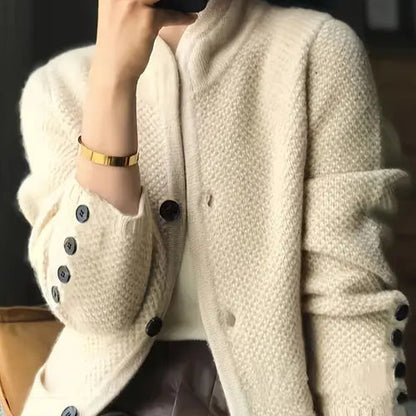 Button Front Long Sleeve Cardigan - Versatile Women’s Clothing for Spring and Fall