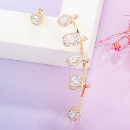 Geometric CZ Ear Cuffs – Stylish and Elegant Ear Jewelry for Women
