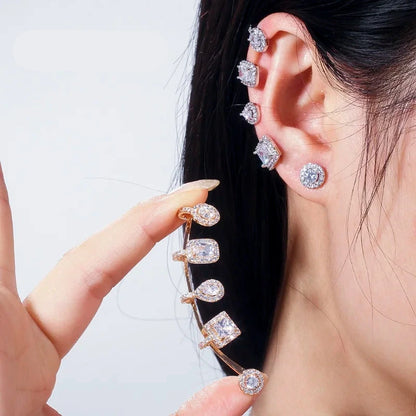 Geometric CZ Ear Cuffs – Stylish and Elegant Ear Jewelry for Women