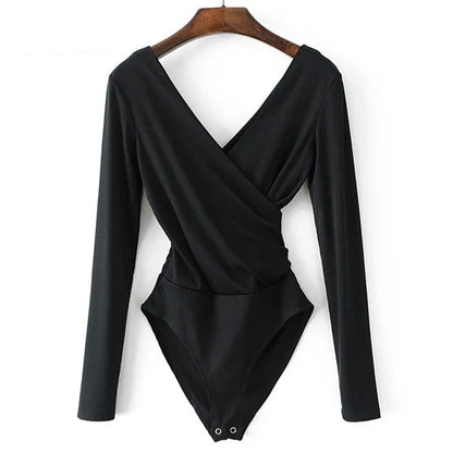 Black Backless Bodysuit - Sleek and Sexy Women’s One-Piece for Party Wear