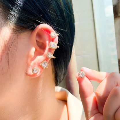 Geometric CZ Ear Cuffs – Stylish and Elegant Ear Jewelry for Women