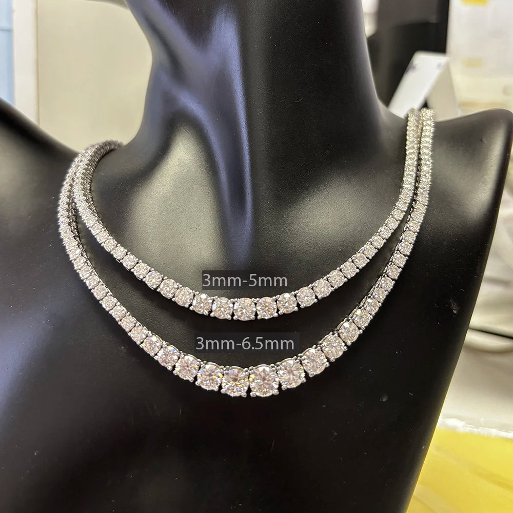 Elegant Moissanite Tennis Necklace – Sparkling Luxury Jewelry for Women
