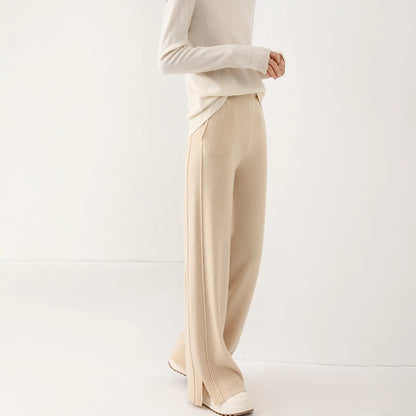 Wool High-Waisted Wide Leg Pants