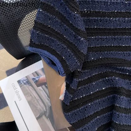 Striped Knit T-Shirt for Women