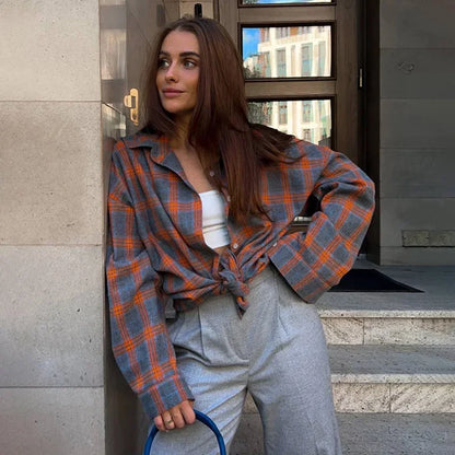 Women's Oversized Plaid Shirt