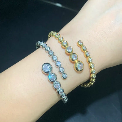 Geometric CZ Bangle – Elegant Bracelet for Women