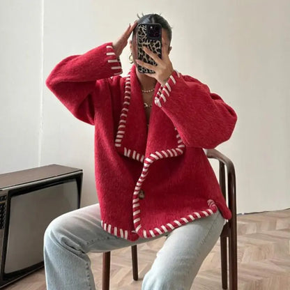 Chic Wool Plush Coat – Stylish Women’s Winter Outerwear for Warmth and Elegance