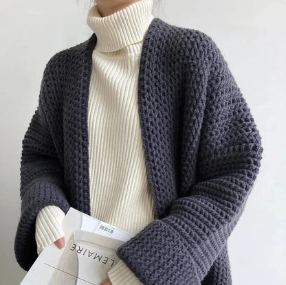 Women's Candy Color Cardigan - Vibrant and Cozy Knit Sweater