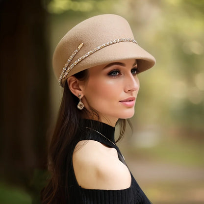 Elegant French Wool Felt Hat for Women – Classic Winter Fashion Accessory