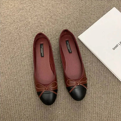 Bow Knot Ballet Flats - Stylish Women’s Ballet Shoes with Comfortable Fit and Bow Detail