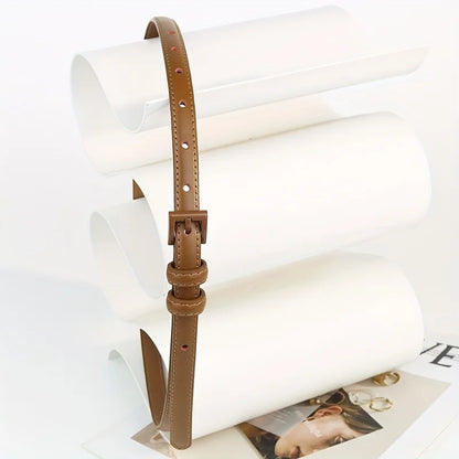 Genuine Leather Skinny Belt for Women – Stylish Waist Accessory