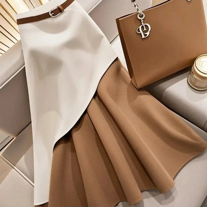 Coffee Color A-Line Maxi Skirt – Elegant Long Skirt for Women, Perfect for Any Occasion