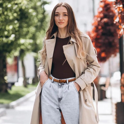 Genuine Leather Skinny Belt for Women – Stylish Waist Accessory