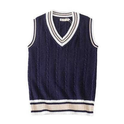 Men's Retro Knit Sweater Vest – Vintage-Inspired, Comfortable, and Stylish Layering Piece