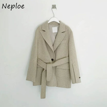 V Neck Slim Waist Bandage Jacket