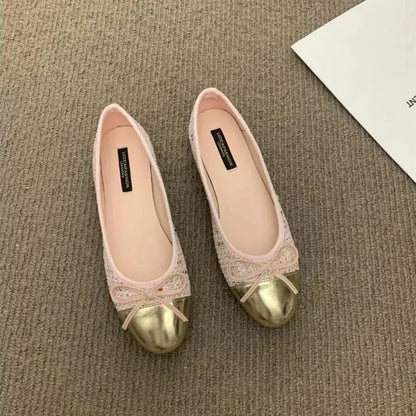 Bow Knot Ballet Flats - Stylish Women’s Ballet Shoes with Comfortable Fit and Bow Detail