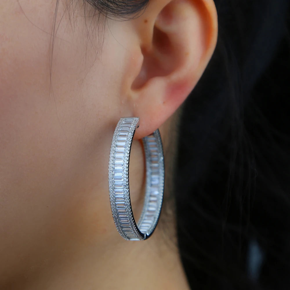 Luxury Gold CZ Hoop Earrings – Elegant Women’s Jewelry