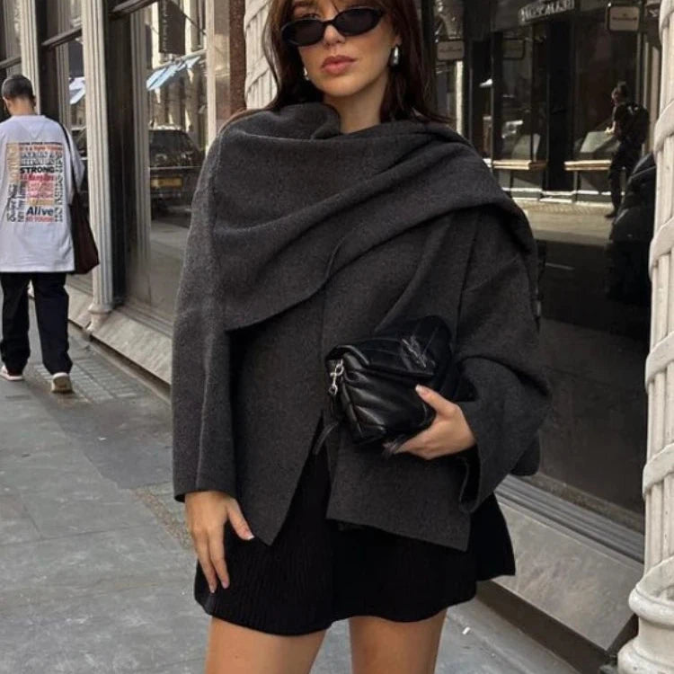 Asymmetric Knit Cardigan - Lightweight Women’s Fashion Sweater with Modern Design