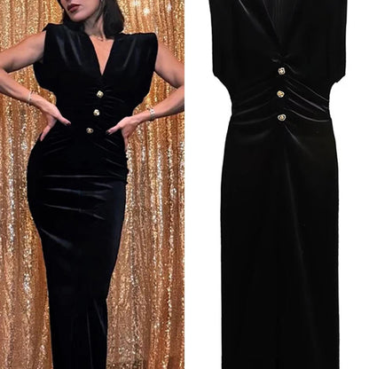 Elegant Velvet Evening Dress for Women