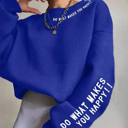 Women's Happy Print Sweatshirt