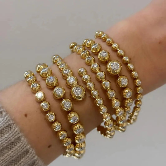 Geometric CZ Bangle – Elegant Bracelet for Women