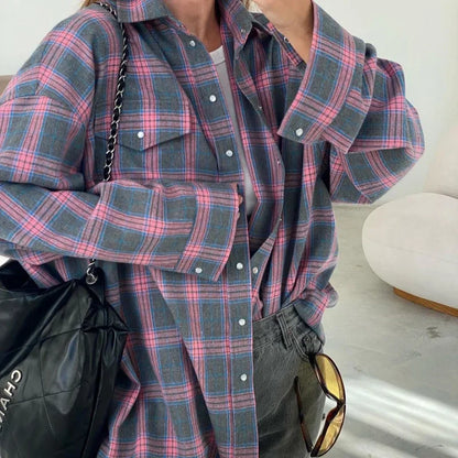 Women's Oversized Plaid Shirt