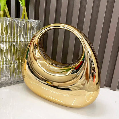 Golden Round Clutch – Elegant Evening Bag