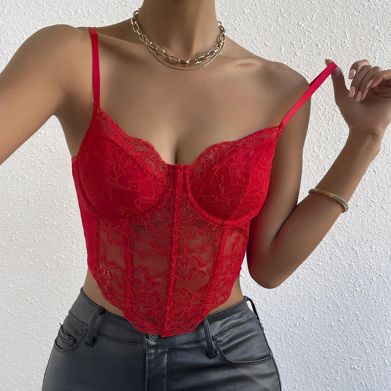 Lace Corset Cami Top for Women