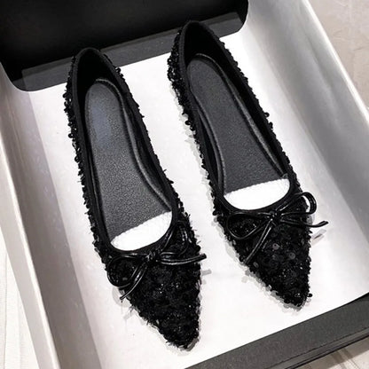 Bling Pointed Toe Flats - Stylish Sparkling Flats for Women with Pointed Toe Design