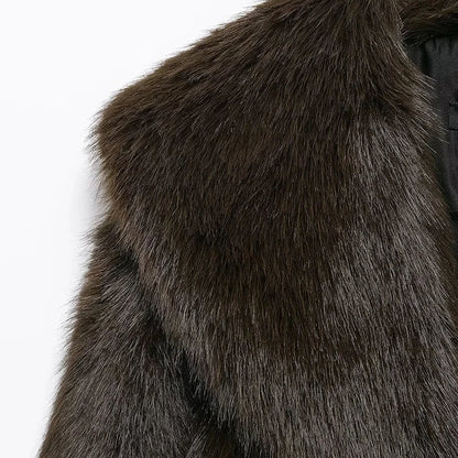 Retro Faux Fur Coat for Women