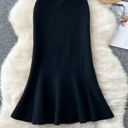 Vintage High Waisted Fishtail Skirt