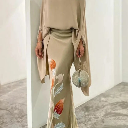 Elegant Floral Skirt Set for Women