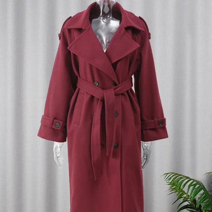 Double Breasted Wool Coat – Classic Elegant Wool Outerwear for Women