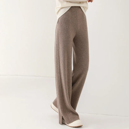Wool High-Waisted Wide Leg Pants