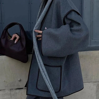 Women’s Stylish Lace-Up V-Neck Jacket – Trendy and Adjustable Lightweight Outerwear