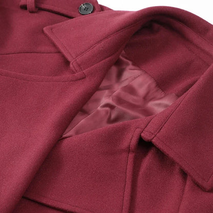 Double Breasted Wool Coat – Classic Elegant Wool Outerwear for Women