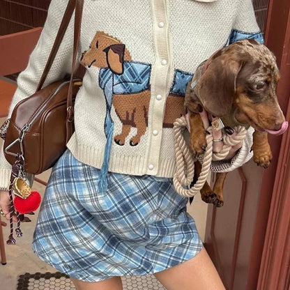 Puppy Knit Cardigan with adorable design