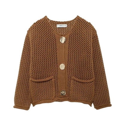 Relaxed Fit Knitted Cardigan for Women