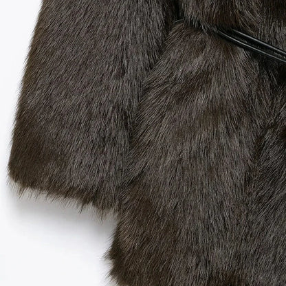 Retro Faux Fur Coat for Women